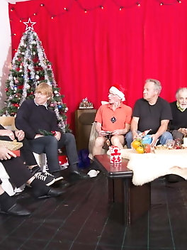 9 grandpas fuck 2 teens hardcore old young orgy for XMAS